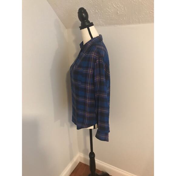 by Anthropologie Isadora Button Back Blue Flannel Popover Top - Size Extra Small - Picture 2 of 7